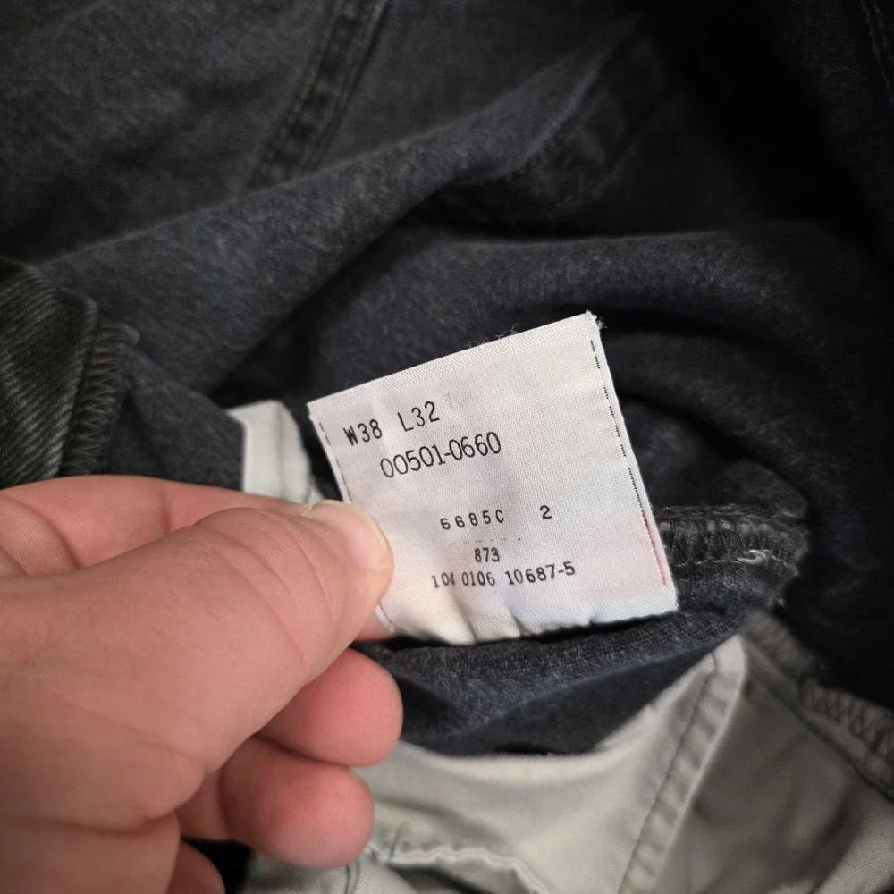 Levi's 501 XX Jeans Mens 38x31 Black Straight Fit Button Fly 00501-0660 Vintage